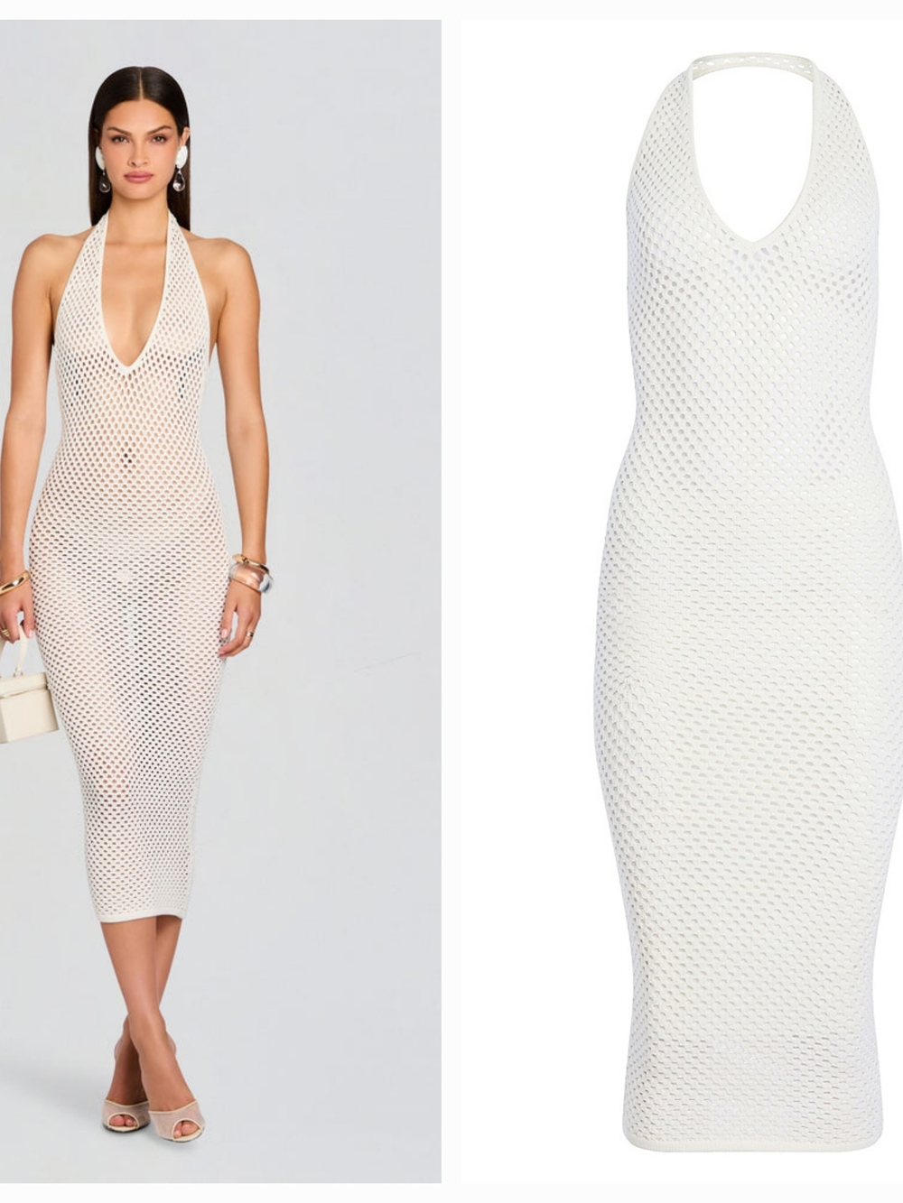 SER.O.YA Mags Crochet Midi Dress in Porcelain  Small NWT